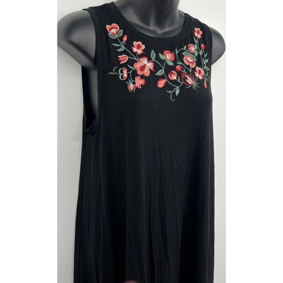 Ann Taylor Loft Women Shift Tunic Dress Small S Black Sleeveless Embroidery New - Picture 4 of 8